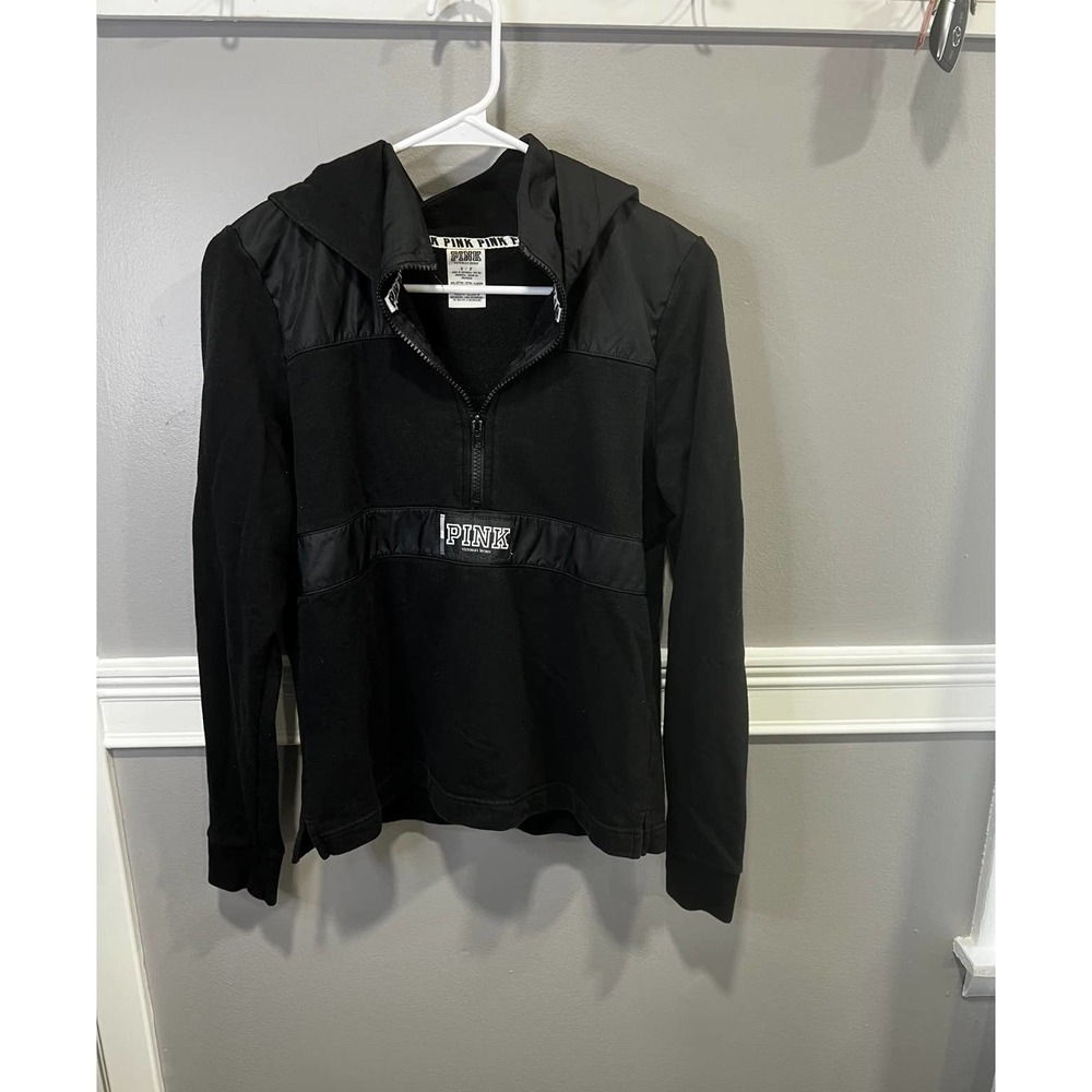 VS PINK Black Quarter Zip